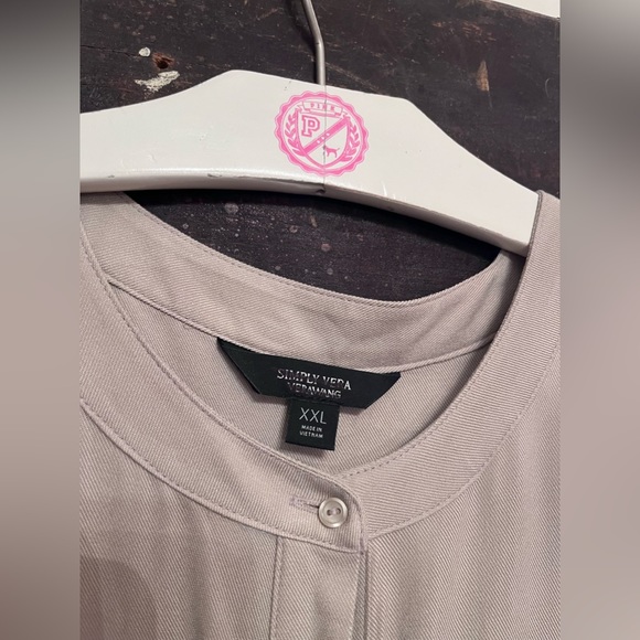 XXL Simply Vera Vera Wang khaki sleeveless wide leg utility jumpsuit. NWOT - Picture 6 of 9